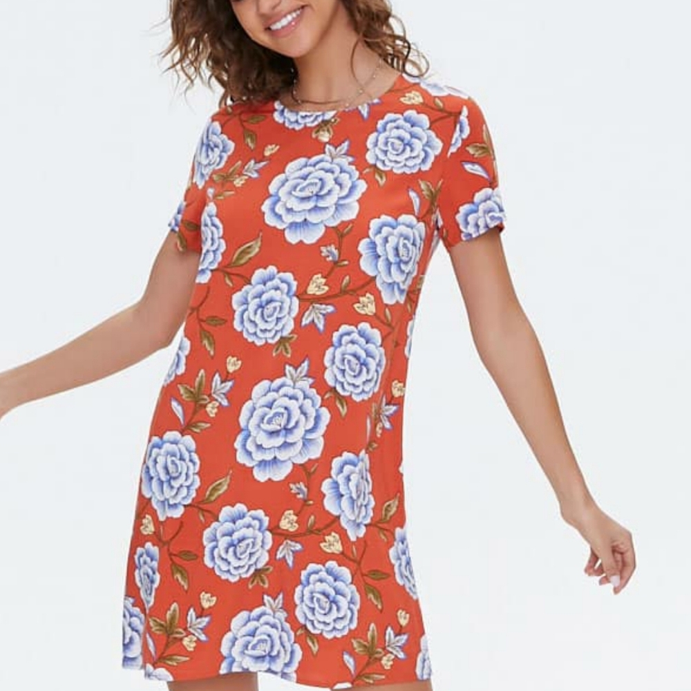 Floral print mini dress